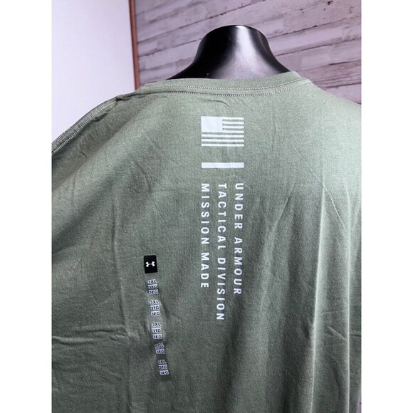 Under Armour  Men's UA Freedom Spine T-Shirt Short Sleeve Tee NEW~Olive Sz 3XL - Picture 4 of 9